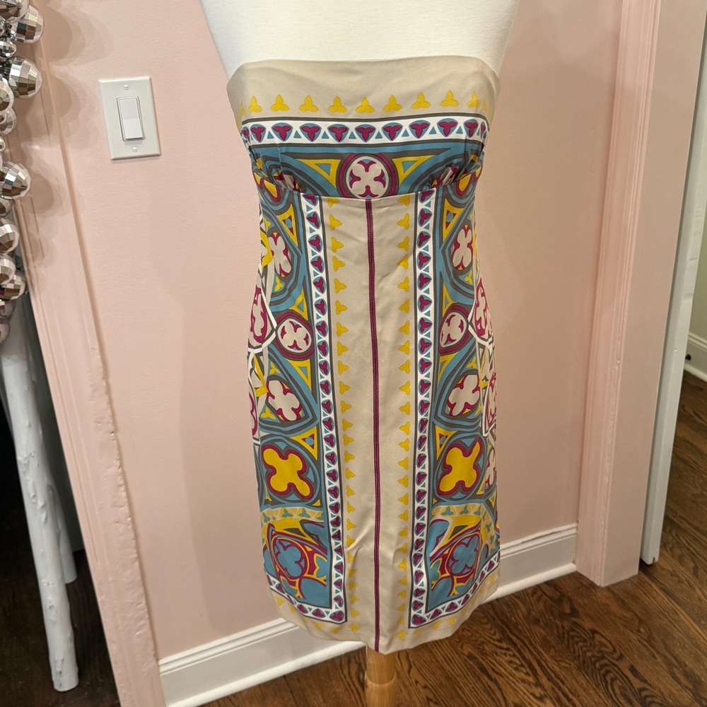 Y2K Nicole Miller Strapless Dress – Bold & Fun
